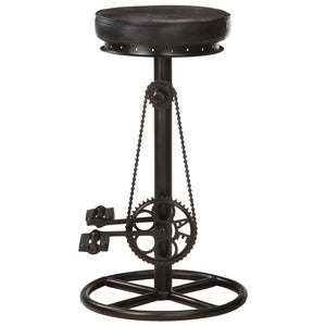 vidaXL Bar Stools 2 pcs Black Genuine Goat Leather