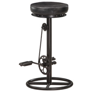vidaXL Bar Stools 2 pcs Black Genuine Goat Leather