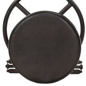 vidaXL Bar Stools 2 pcs Black Genuine Goat Leather