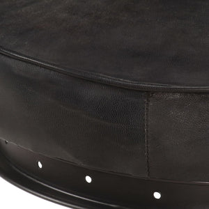 vidaXL Bar Stools 2 pcs Black Genuine Goat Leather