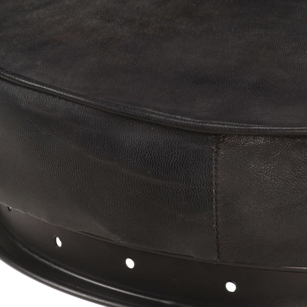 vidaXL Bar Stools 2 pcs Black Genuine Goat Leather