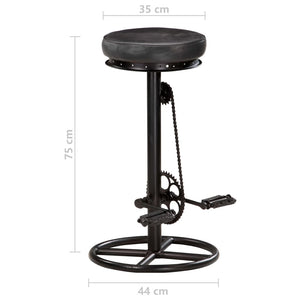 vidaXL Bar Stools 2 pcs Black Genuine Goat Leather