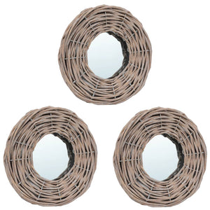 vidaXL Mirrors 3 pcs 15 cm Willow