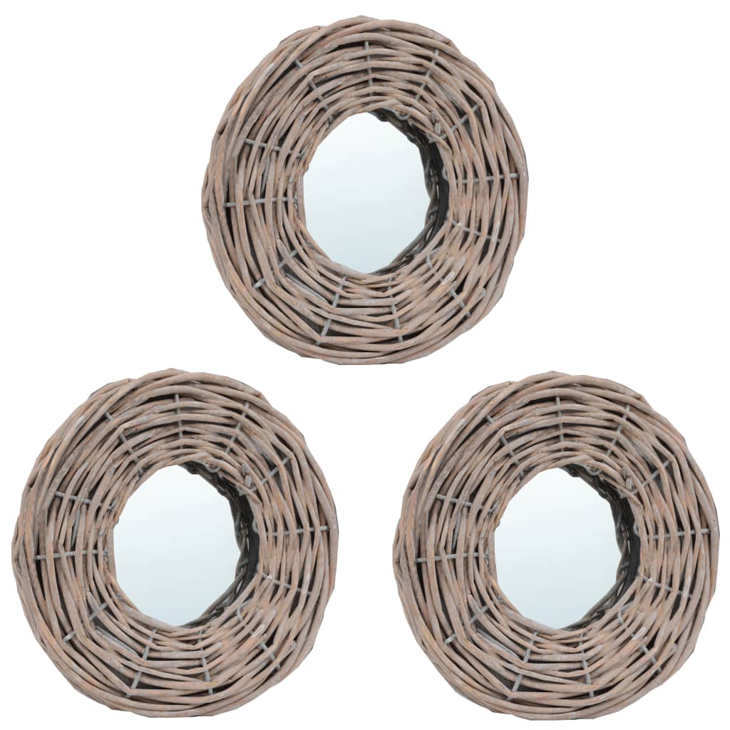 vidaXL Mirrors 3 pcs 15 cm Willow