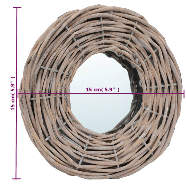vidaXL Mirrors 3 pcs 15 cm Willow