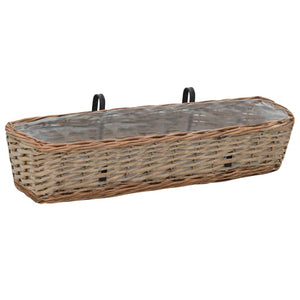 vidaXL Balcony Planter 2 pcs. Willow with PE Lining 80 cm