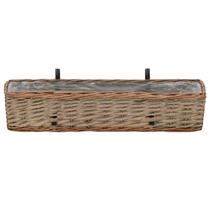 vidaXL Balcony Planter 2 pcs. Willow with PE Lining 80 cm
