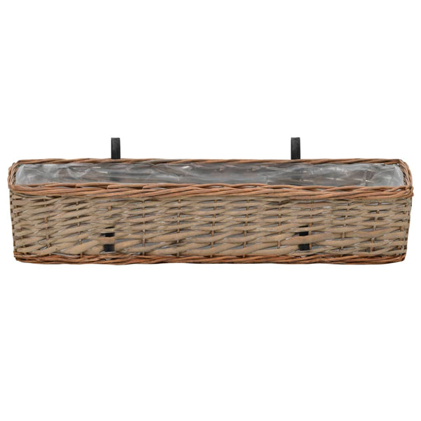 vidaXL Balcony Planter 2 pcs. Willow with PE Lining 80 cm