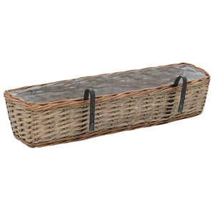 vidaXL Balcony Planter 2 pcs. Willow with PE Lining 80 cm