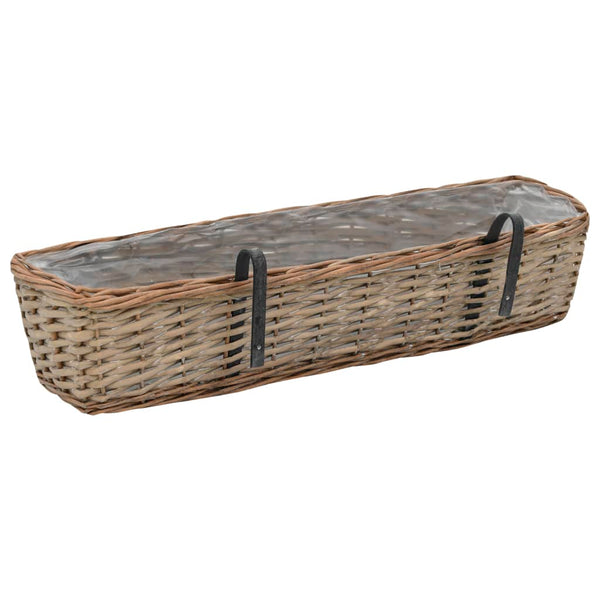 vidaXL Balcony Planter 2 pcs. Willow with PE Lining 80 cm