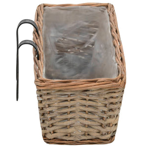 vidaXL Balcony Planter 2 pcs. Willow with PE Lining 80 cm