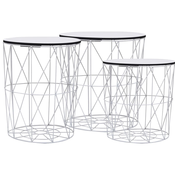 vidaXL Coffee Tables 3 pcs. White