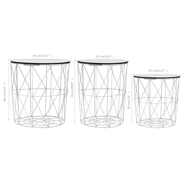 vidaXL Coffee Tables 3 pcs. White