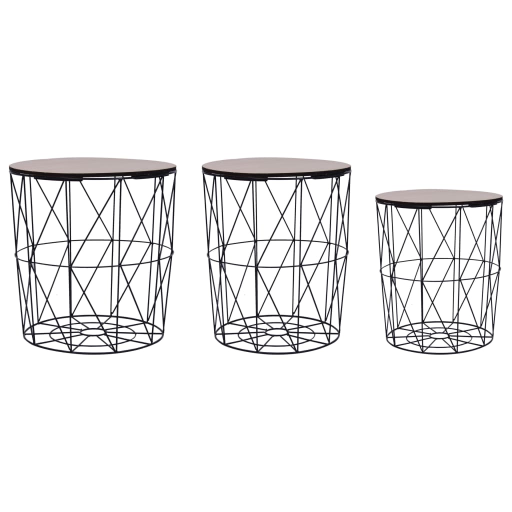 vidaXL Coffee Tables 3 pcs. Black
