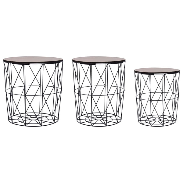vidaXL Coffee Tables 3 pcs. Black