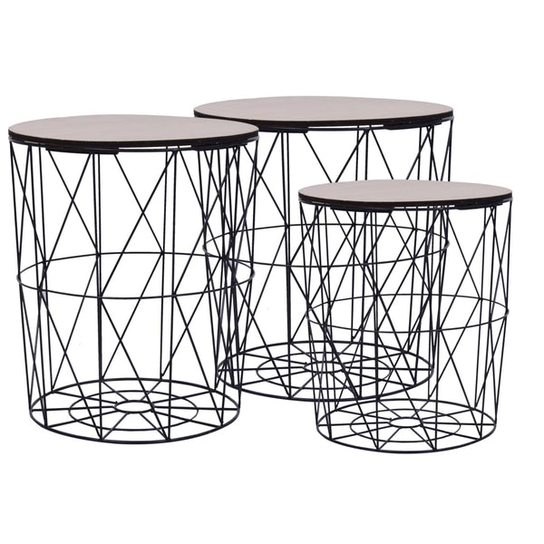 vidaXL Coffee Tables 3 pcs. Black