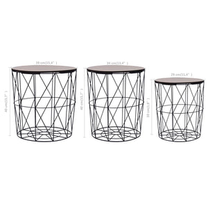vidaXL Coffee Tables 3 pcs. Black