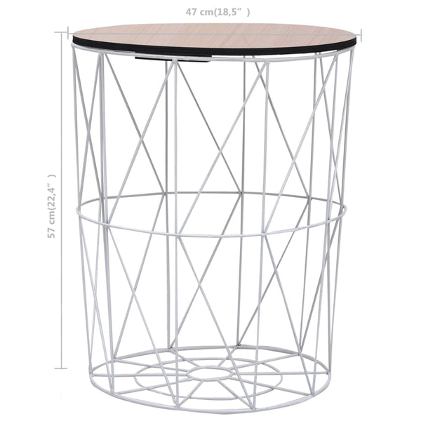 vidaXL Coffee Table White Ø 47 cm