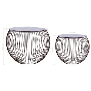 vidaXL Coffee Table 2 pcs Golden