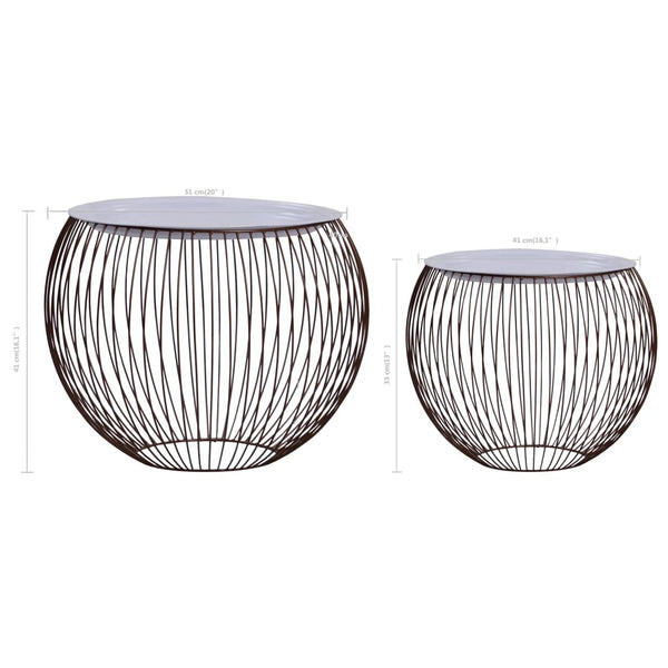 vidaXL Coffee Table 2 pcs Golden