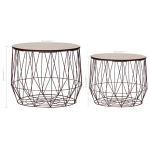 vidaXL Coffee Tables 2 pcs. Copper