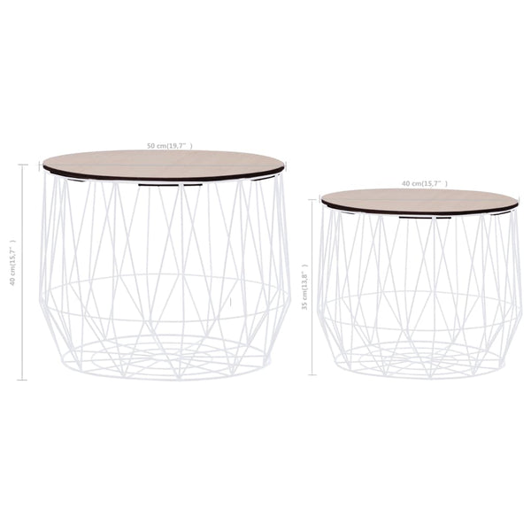 vidaXL Coffee Tables 2 pcs. White