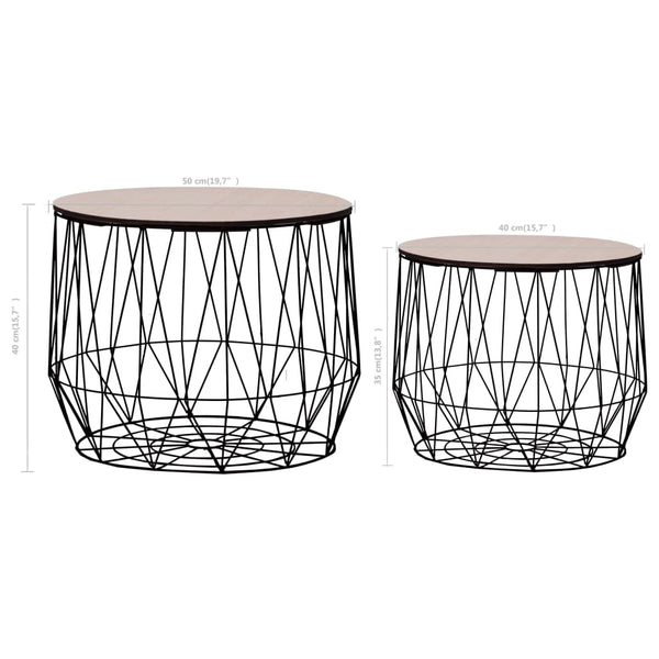 vidaXL Coffee Tables 2 pcs Black