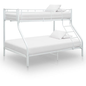 vidaXL Bunk Bed Frame White Metal 140x200 cm/90x200 cm