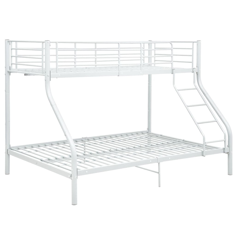 vidaXL Bunk Bed Frame White Metal 140x200 cm/90x200 cm