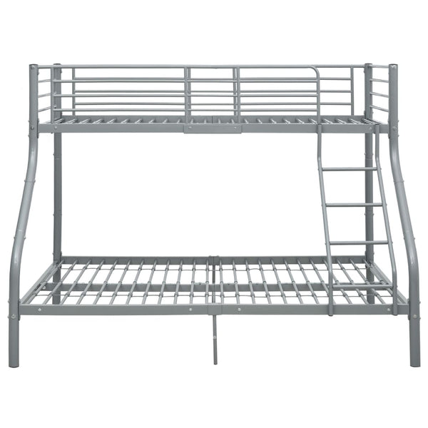 vidaXL Bunk Bed Frame Grey Metal 140x200 cm/90x200 cm