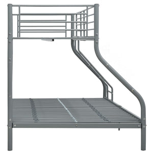 vidaXL Bunk Bed Frame Grey Metal 140x200 cm/90x200 cm