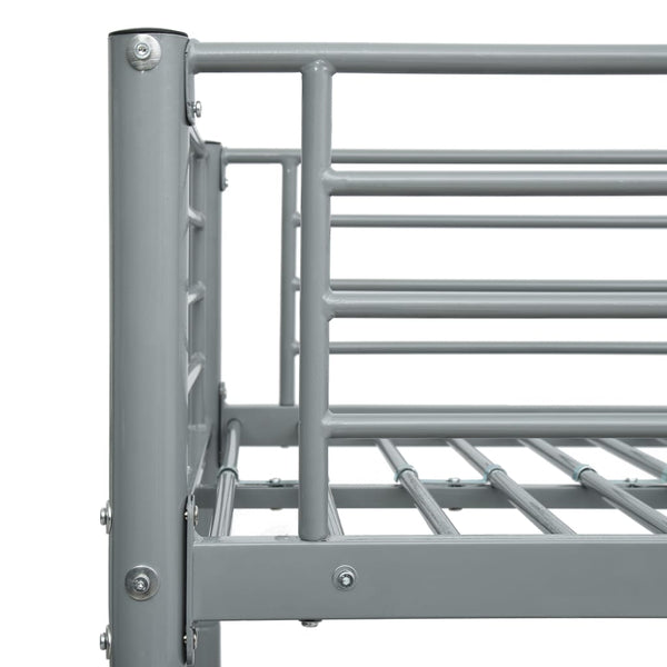 vidaXL Bunk Bed Frame Grey Metal 140x200 cm/90x200 cm