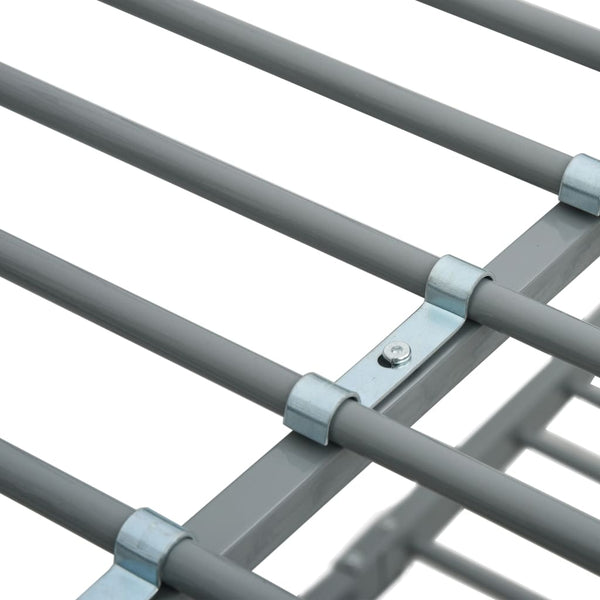 vidaXL Bunk Bed Frame Grey Metal 140x200 cm/90x200 cm