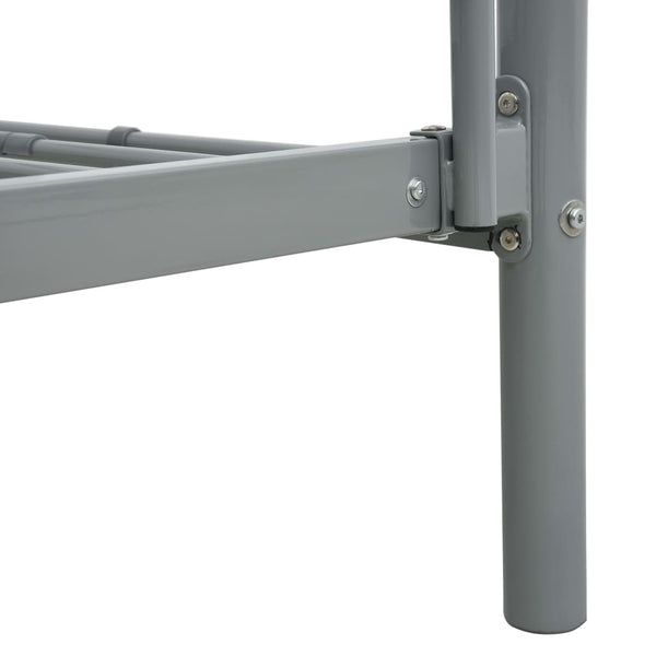 vidaXL Bunk Bed Frame Grey Metal 140x200 cm/90x200 cm