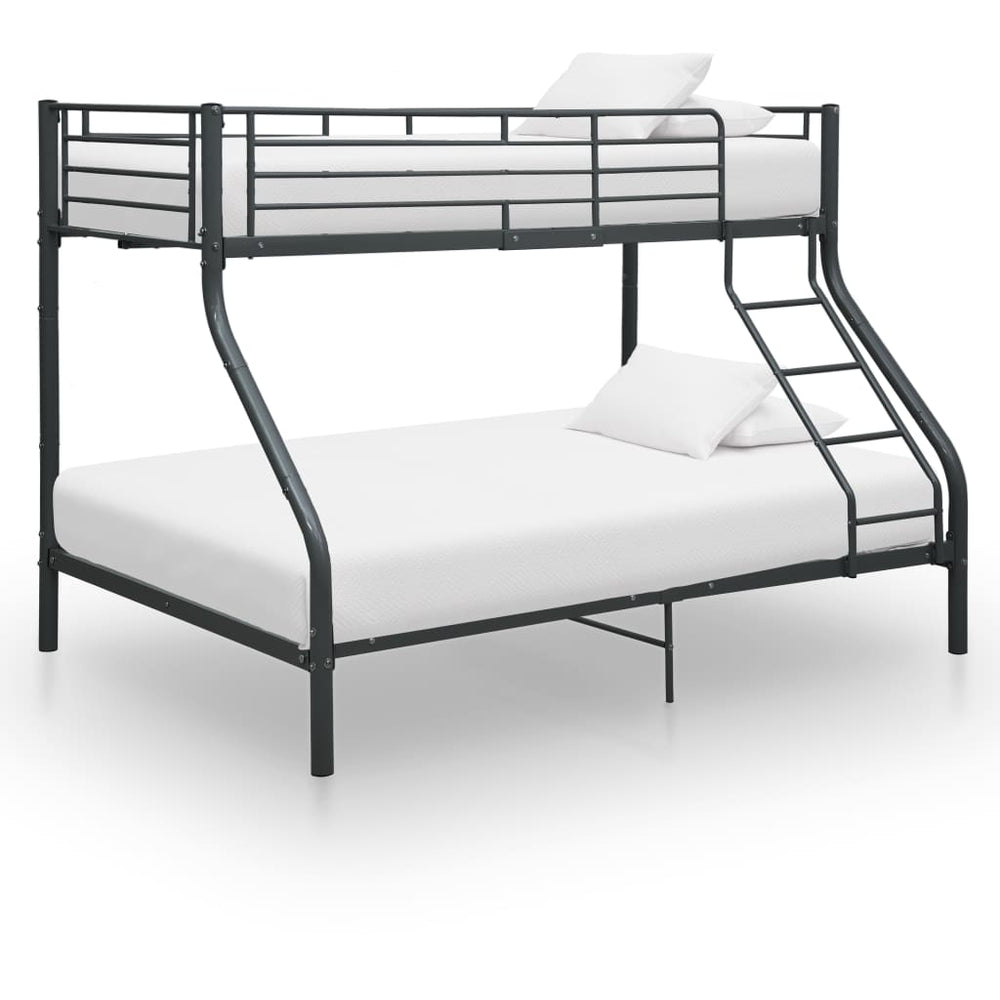 vidaXL Bunk Bed Frame Black Metal 140x200 cm/90x200 cm