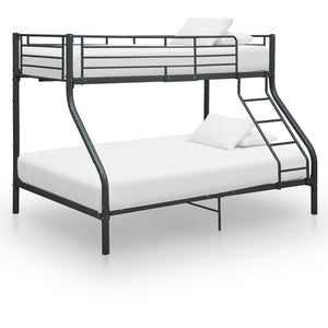 vidaXL Bunk Bed Frame Black Metal 140x200 cm/90x200 cm