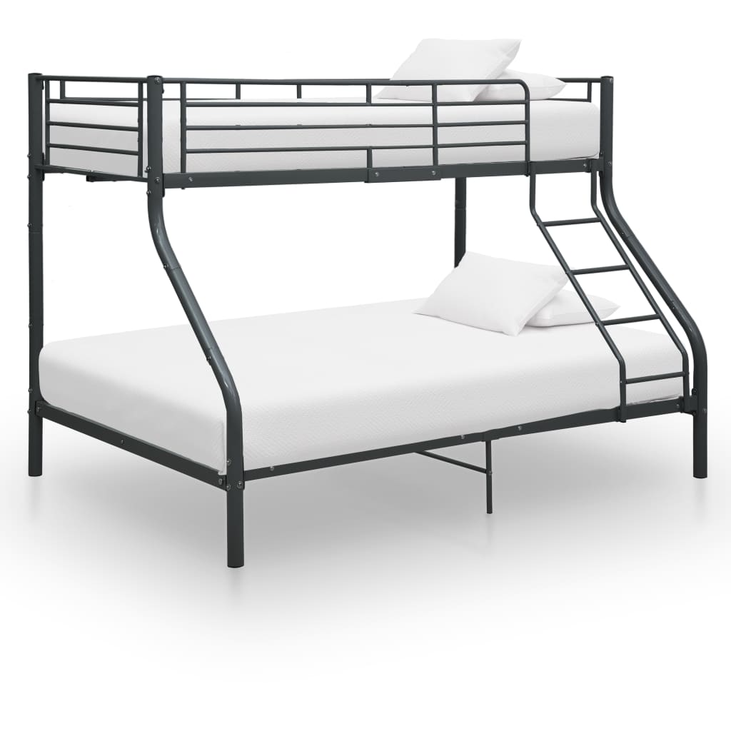 vidaXL Bunk Bed Frame Black Metal 140x200 cm/90x200 cm