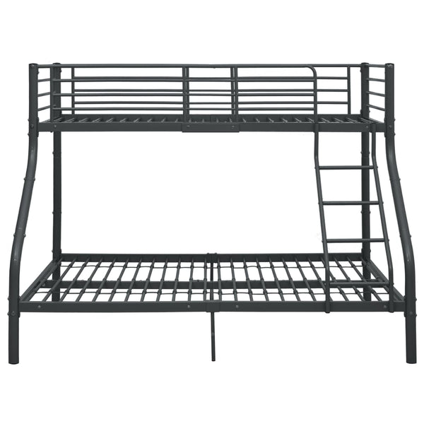 vidaXL Bunk Bed Frame Black Metal 140x200 cm/90x200 cm