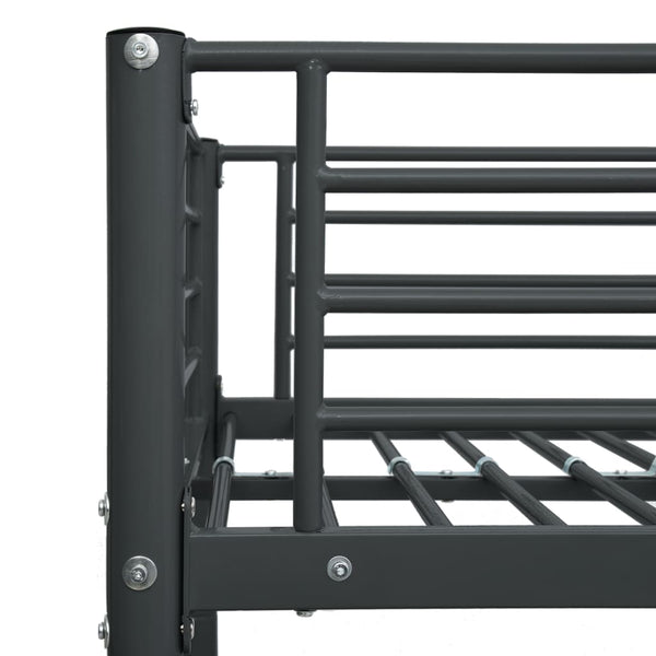 vidaXL Bunk Bed Frame Black Metal 140x200 cm/90x200 cm