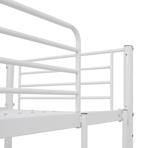 vidaXL Bunk Bed with Desk Frame White Metal 90x200 cm