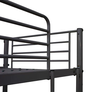 vidaXL Loft Bed with Desk Frame Grey Metal 90x200 cm