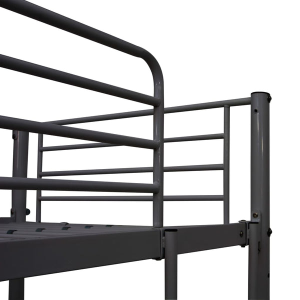 vidaXL Loft Bed with Desk Frame Grey Metal 90x200 cm