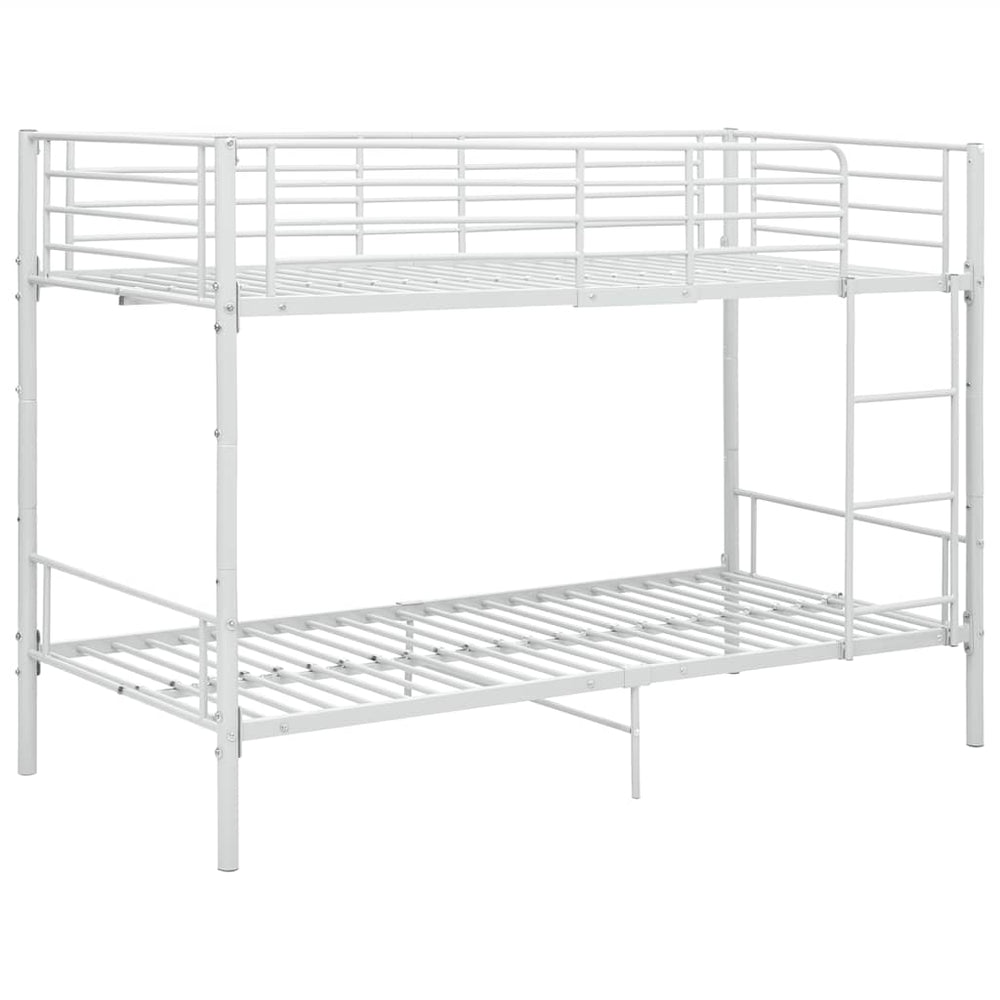 vidaXL Bunk Bed White Metal 90x200 cm
