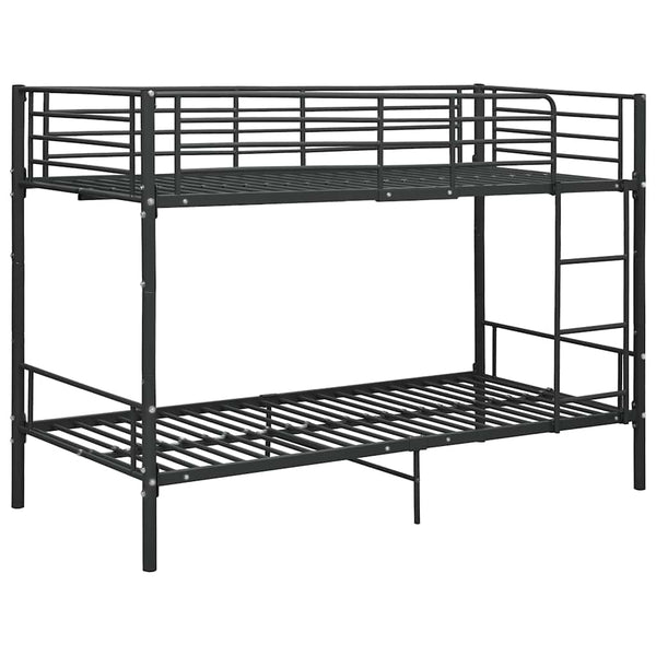 vidaXL Bunk Bed Black Metal 90x200 cm