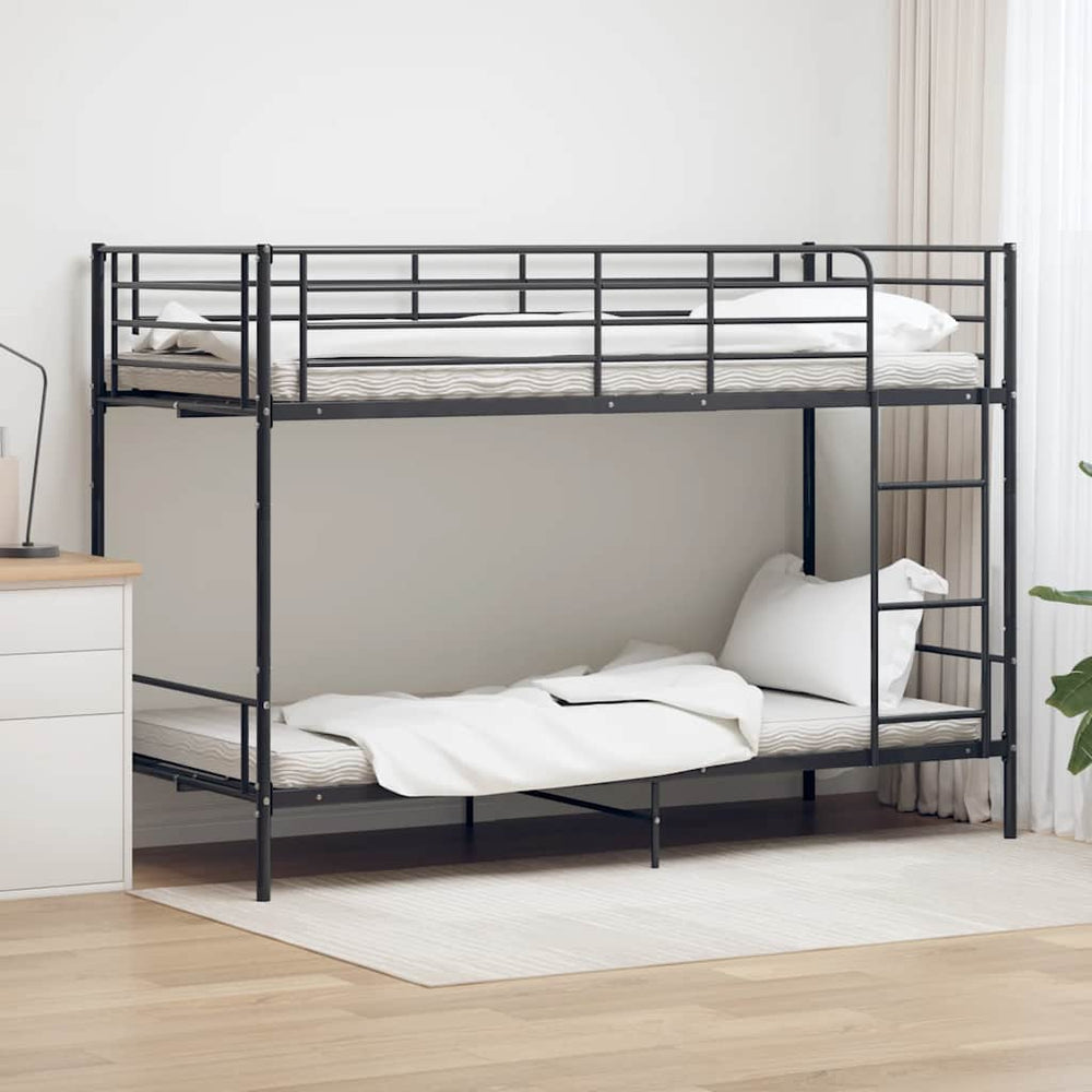 vidaXL Bunk Bed Black Metal 90x200 cm