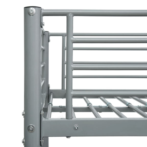 vidaXL Bunk Bed Grey Metal 90x200 cm