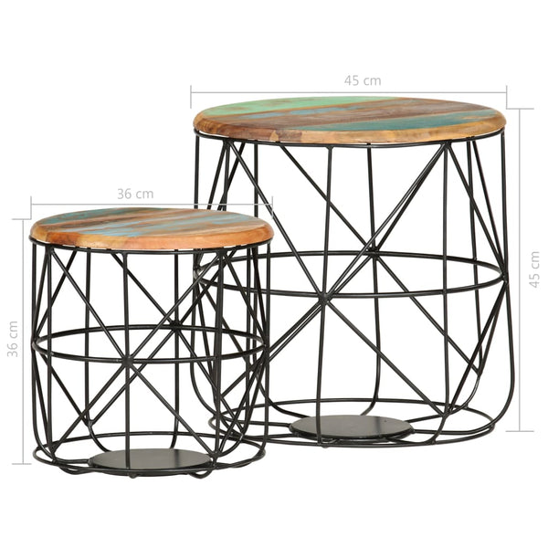 vidaXL Coffee Tables 2 pcs. Solid Reclaimed Wood