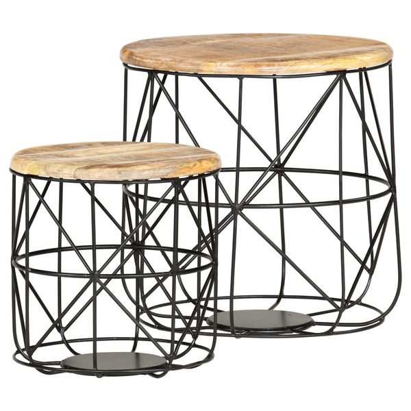 vidaXL Coffee Tables 2 pcs Solid Mango Wood