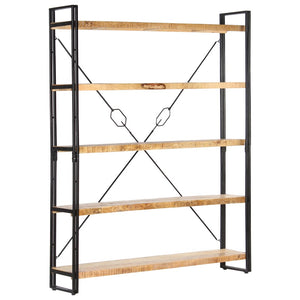Bücherregal 5 Fächer 140x30x180 cm Mango Massivholz