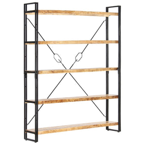 vidaXL Bookcase with 5 Shelves 140x30x180 cm Solid Mango Wood